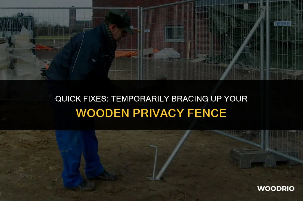 how to temporily brace up a wooden privacy fence