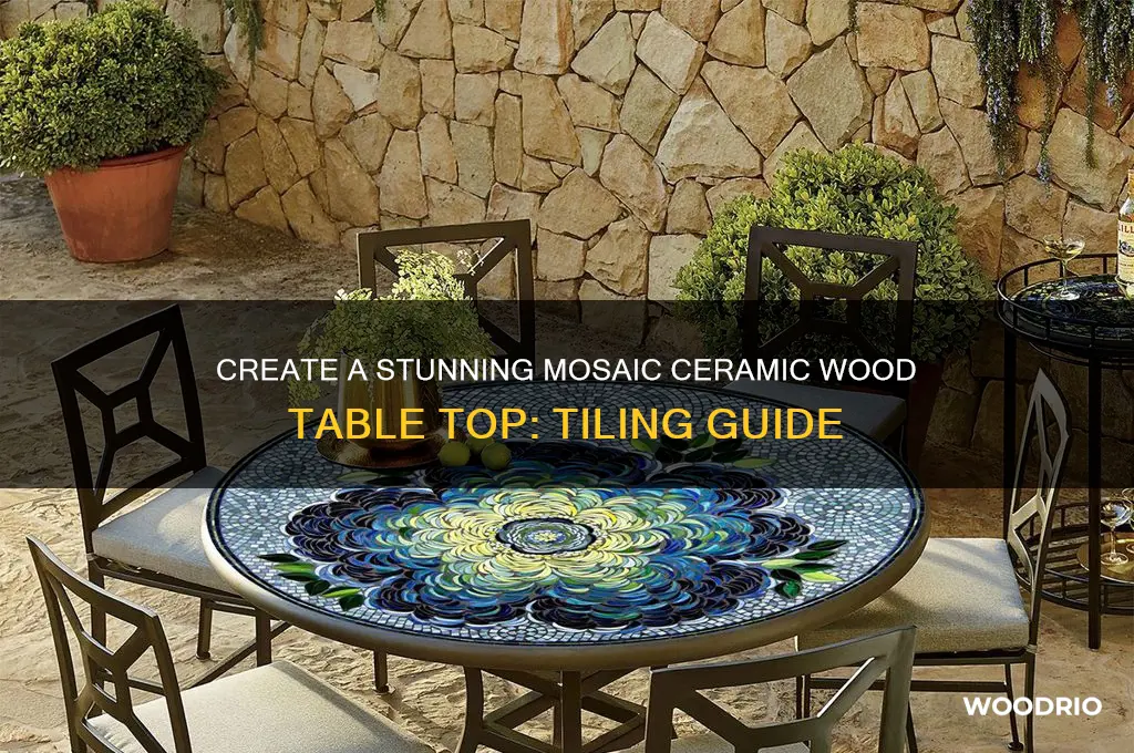 how to tile a mosaic ceramic wood table top