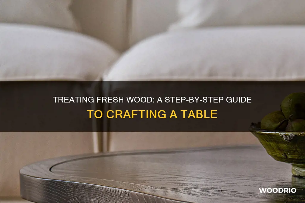 how to treat fresh wood to nane a table