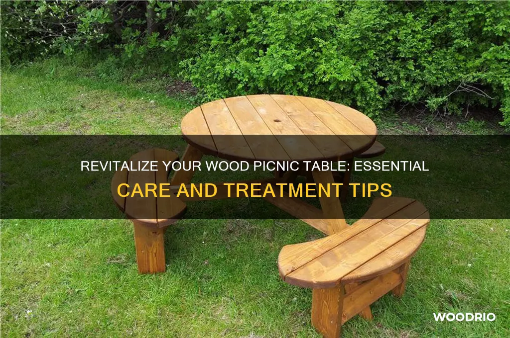 how to treat wood picnic table