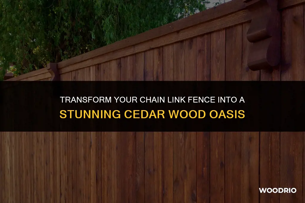 how to turn your chain link into cedar wood fence
