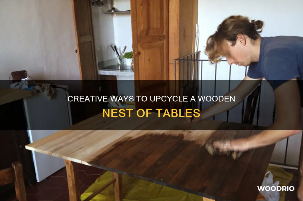 how to upcycle wooden nest of tables