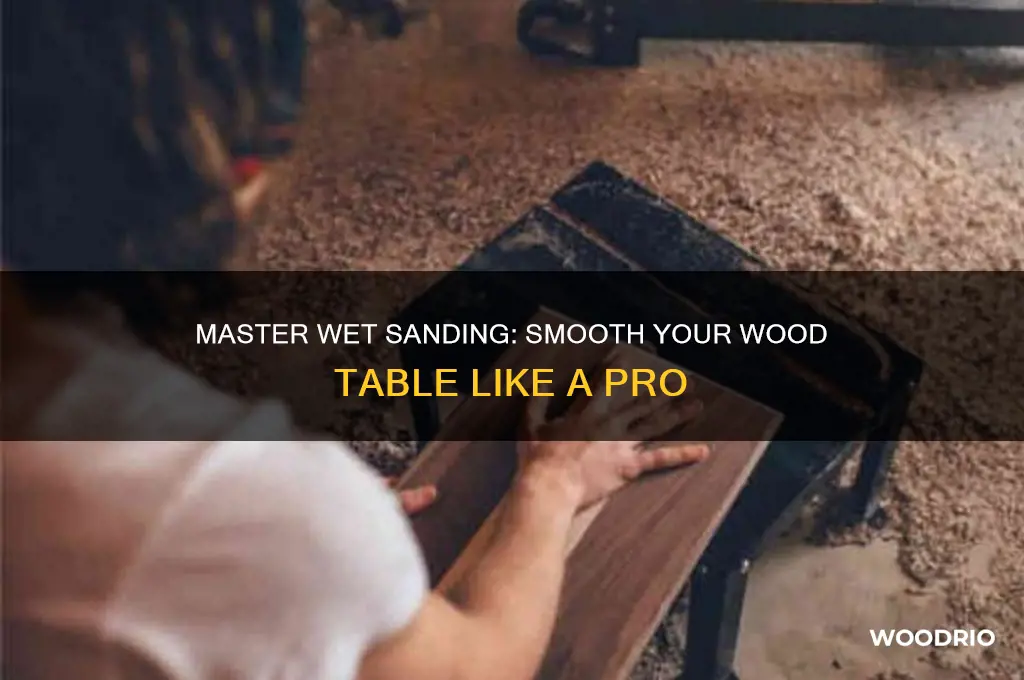 how to wet sand wood table