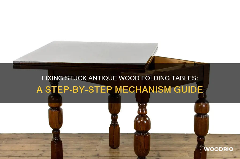 how to work mechanism antique wood folding table stuck