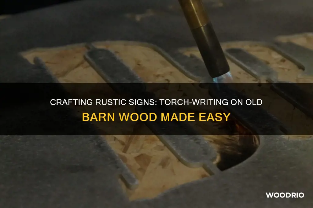 how to write sign on old barn wood with torch