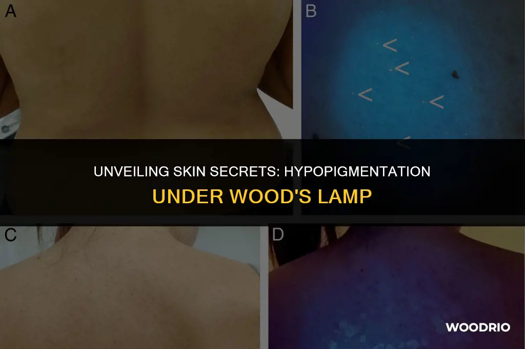 how will hypopigmentation appear under a wood
