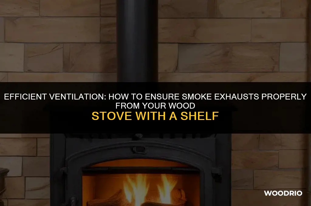 how will smoke exhaust out of wood stove with shelf