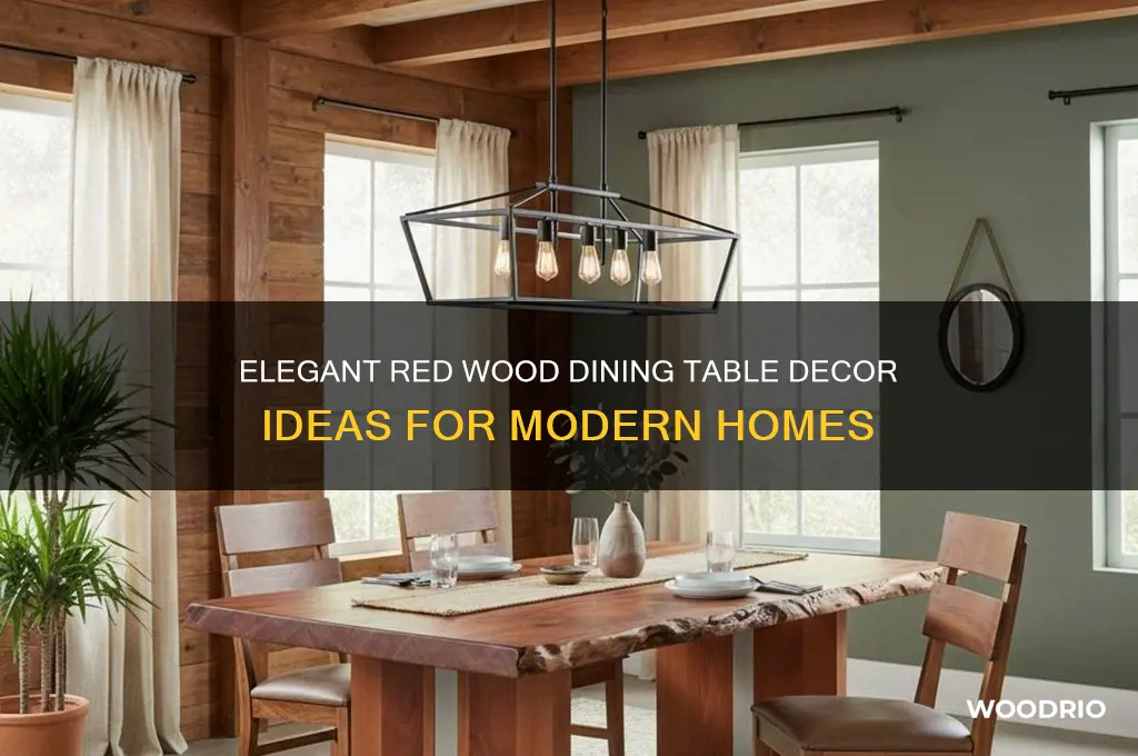 how yo decorate a red wood dining table