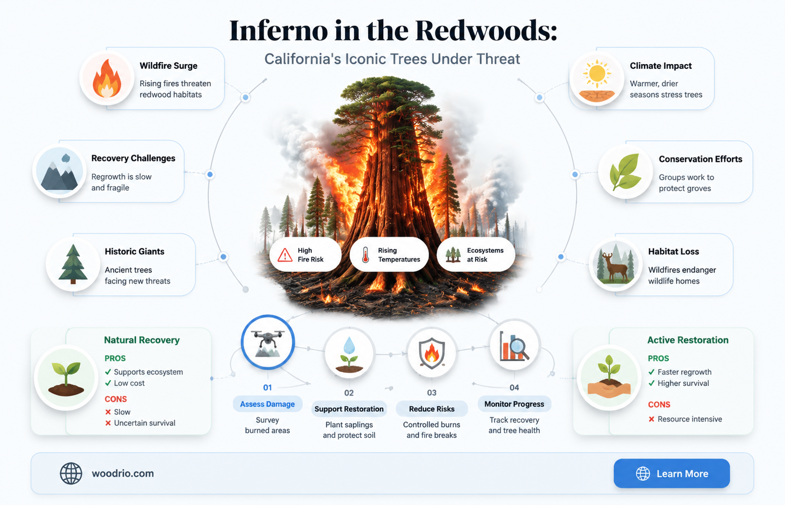 are the red wood trees burning in california