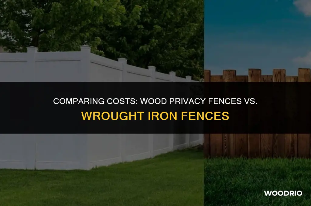 is a wood privacy fence more expensive than wrought iron
