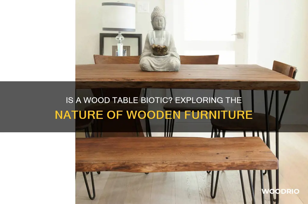 is a wood table biotic