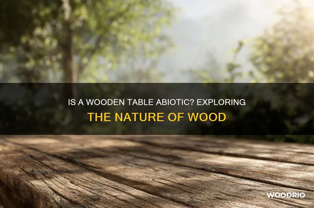 is a wooden table abiotic