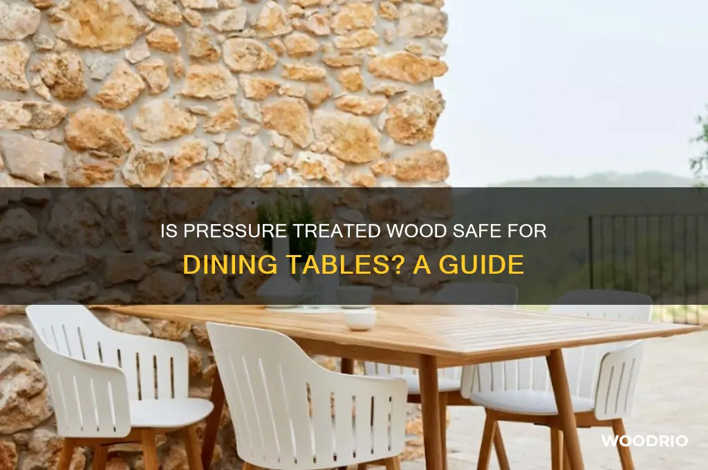 is pressure treated wood ok for dining table