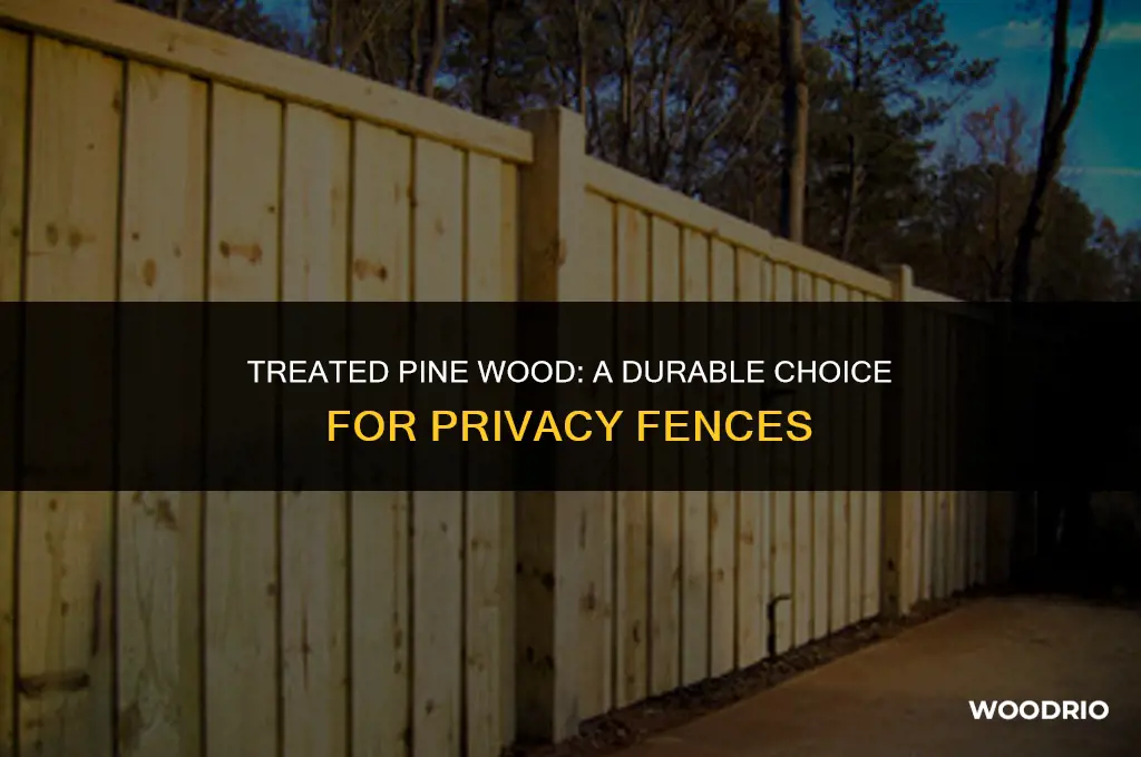 is treated pine wood for a privacy fence