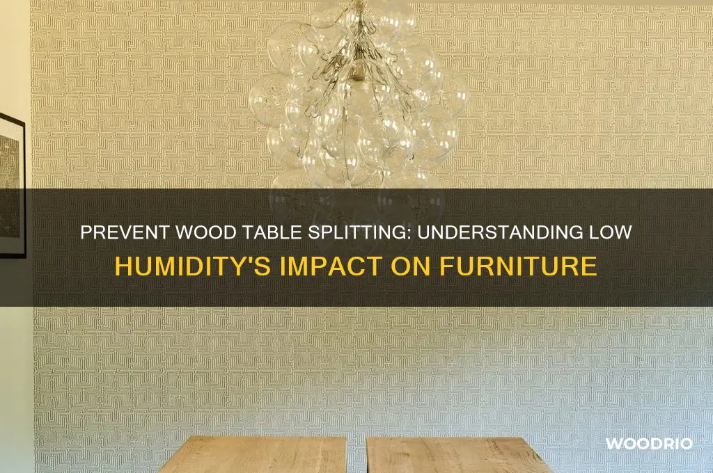 is wood table splitting due to low humidit