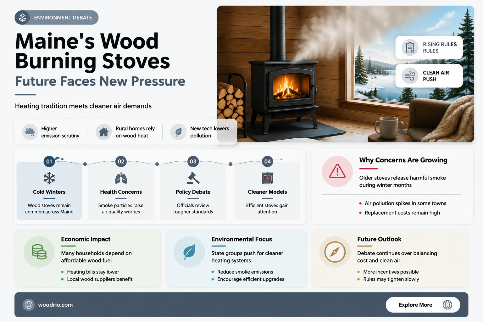 are wood burning stoves to be banned in maine