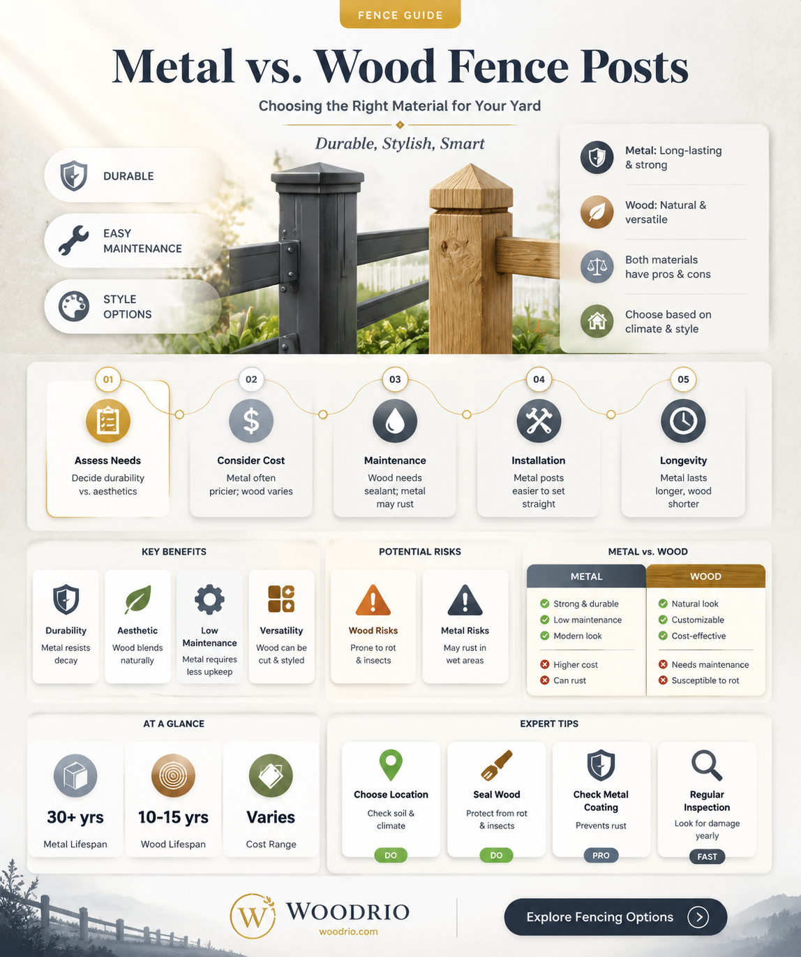 are metal or wood fence posts better