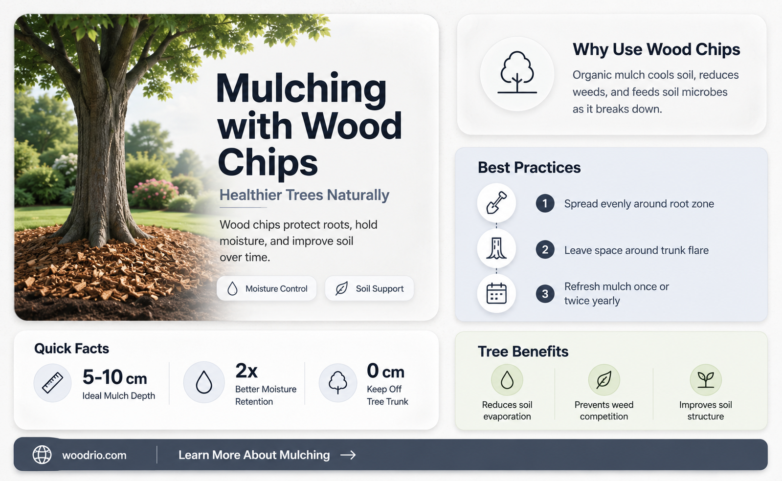 are wood chips good around trees