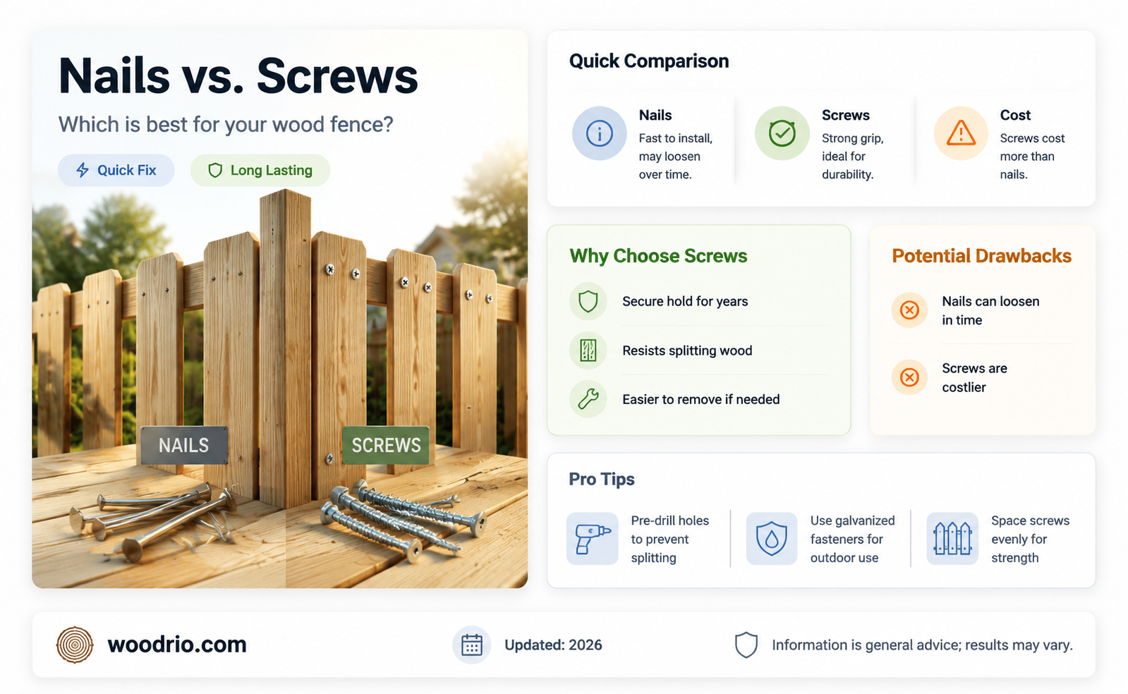 are nails or screws better for wood fence