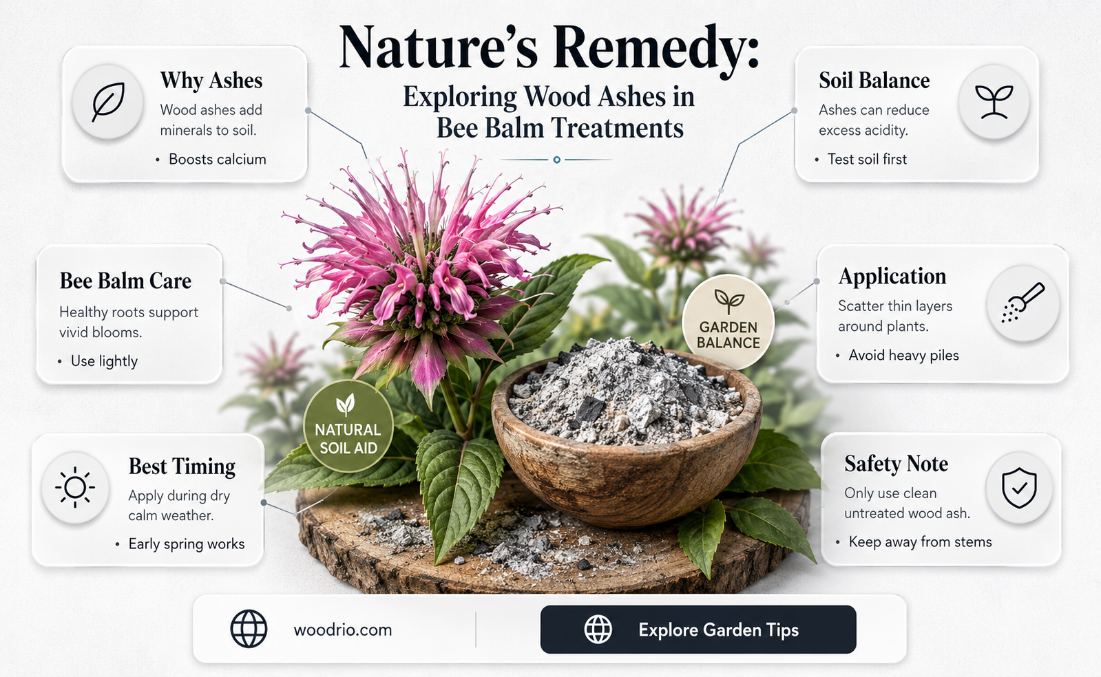 are wood ashes good for bee balms