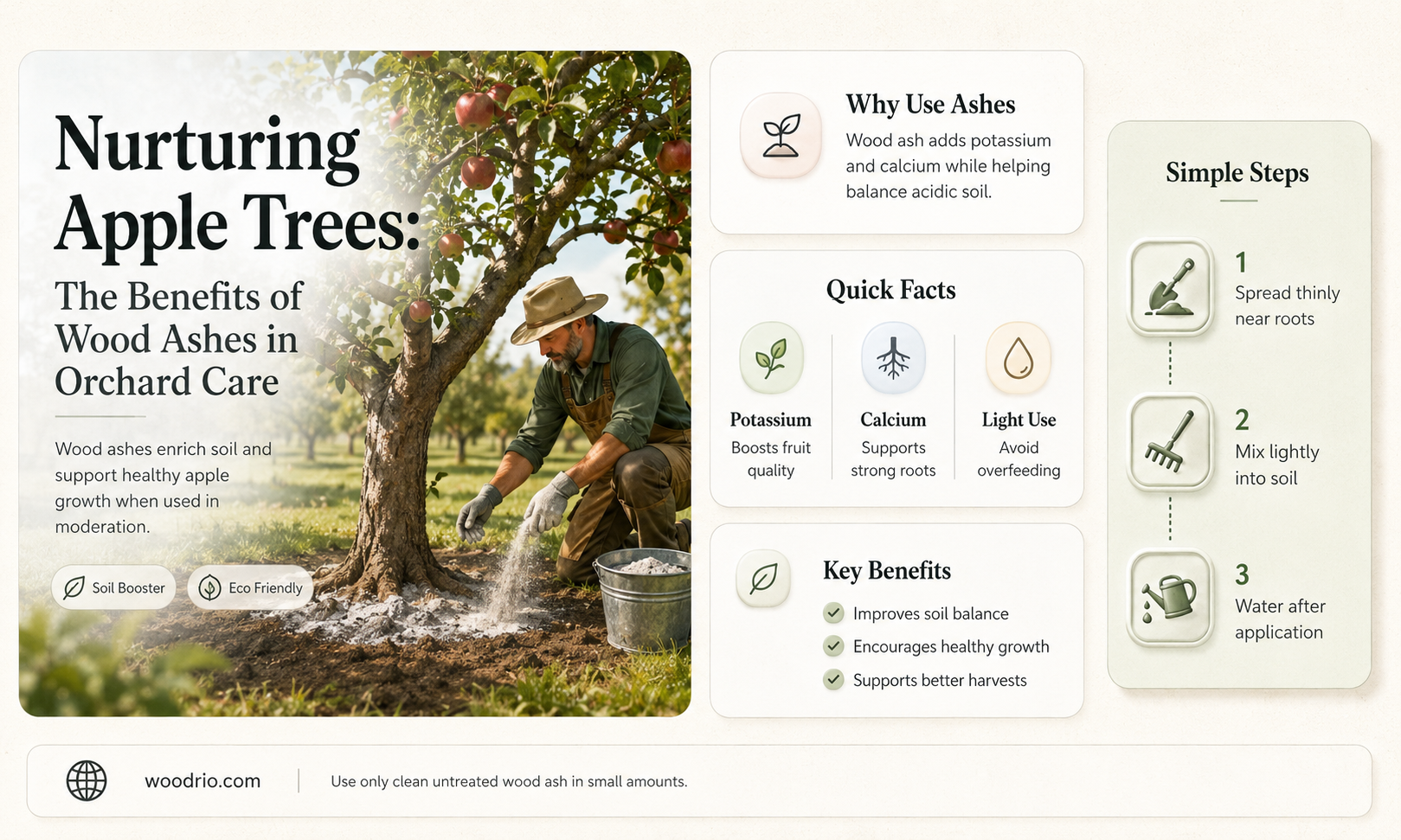 are wood ashes good for apple trees