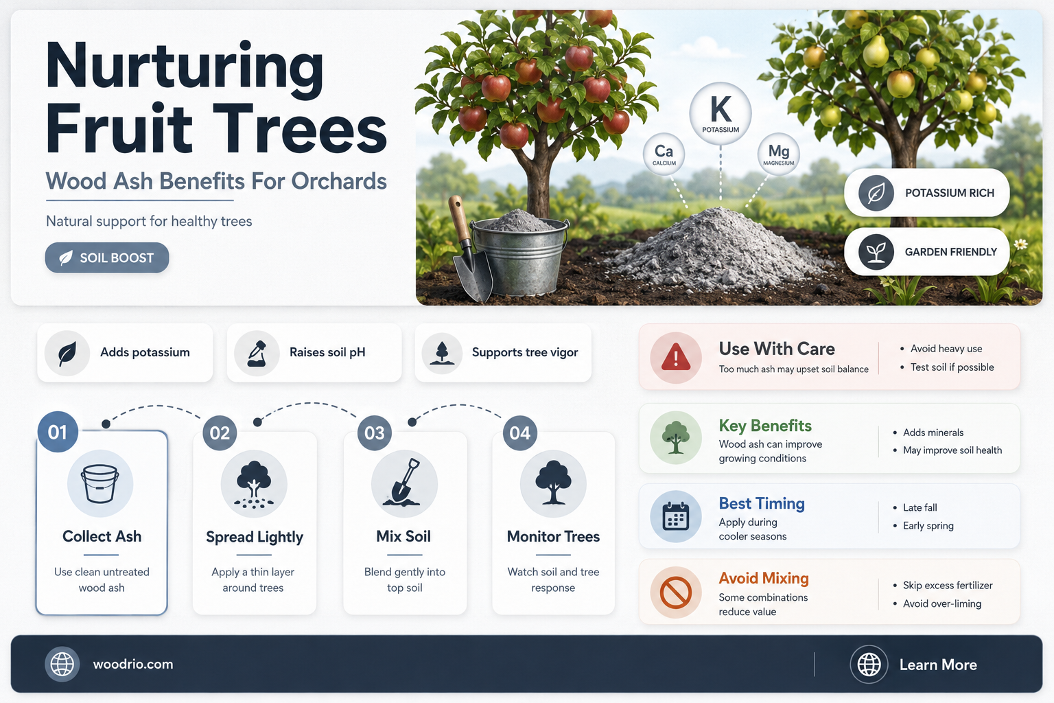 are wood ashes good for fruit trees