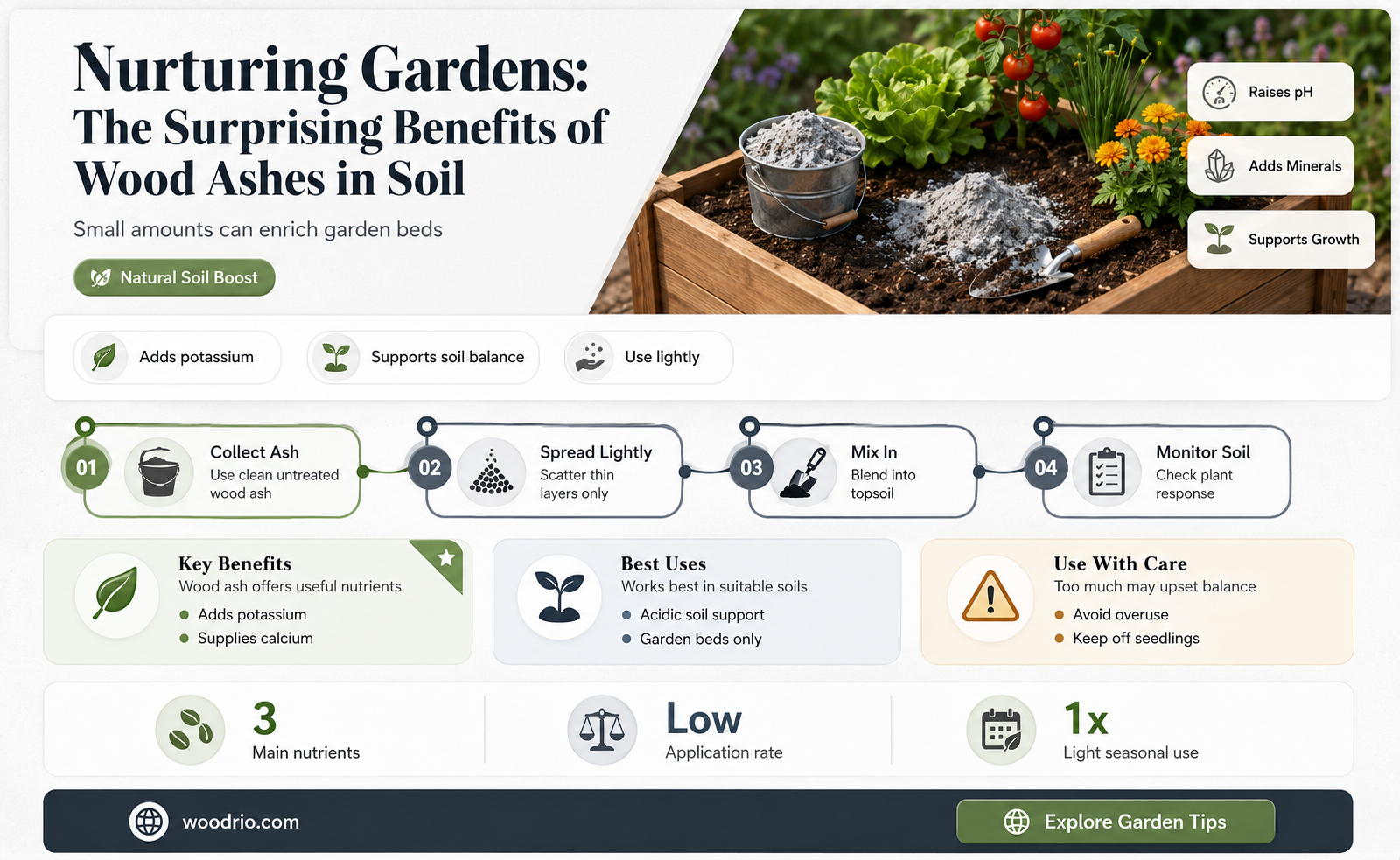 are wood ashes good for garden