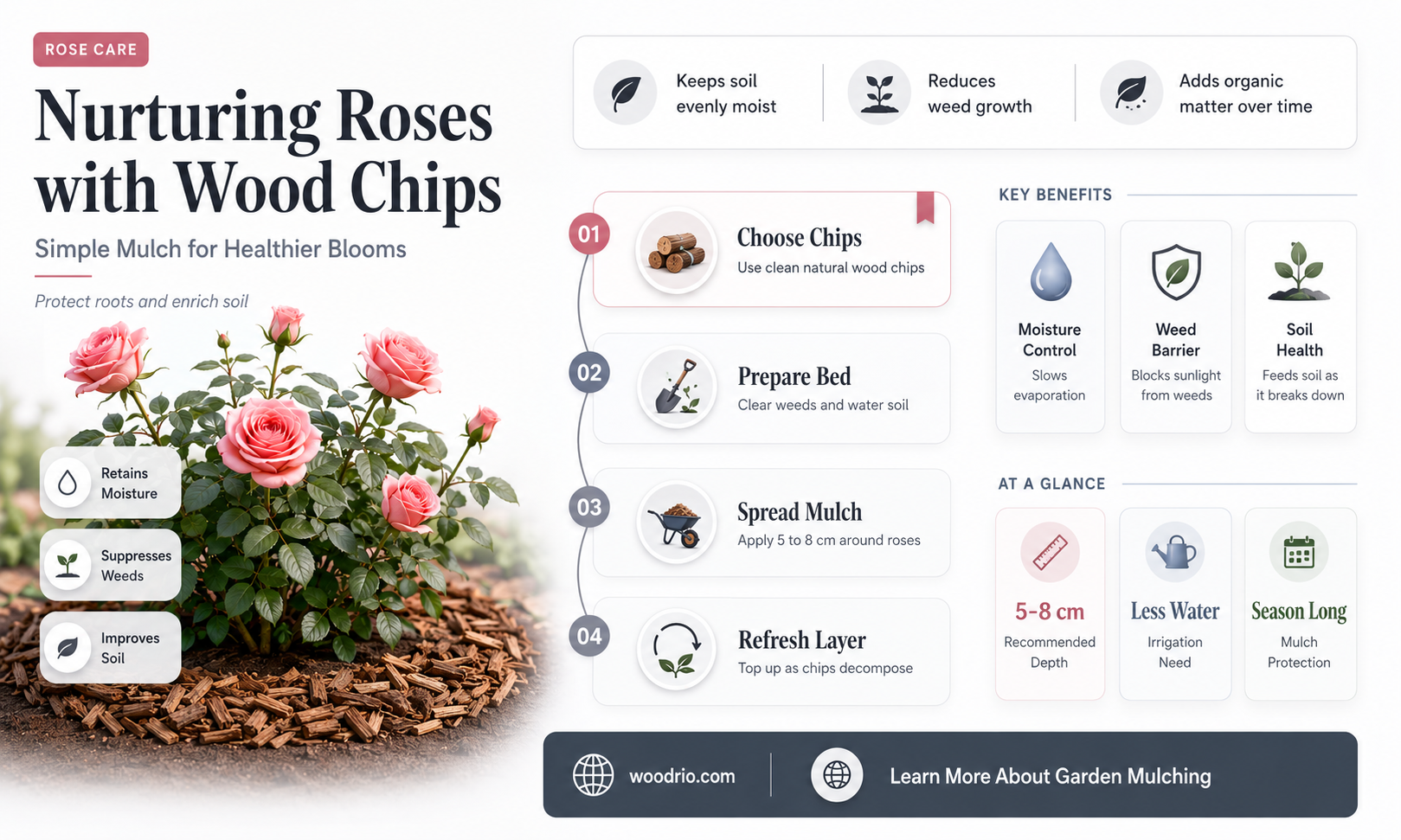 are wood chips good for roses