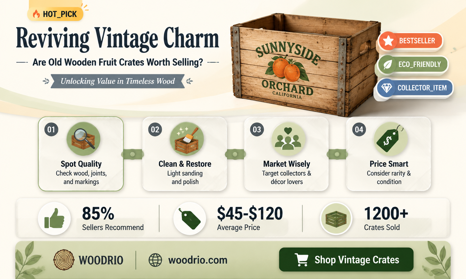 are old wooden fruit crates sale