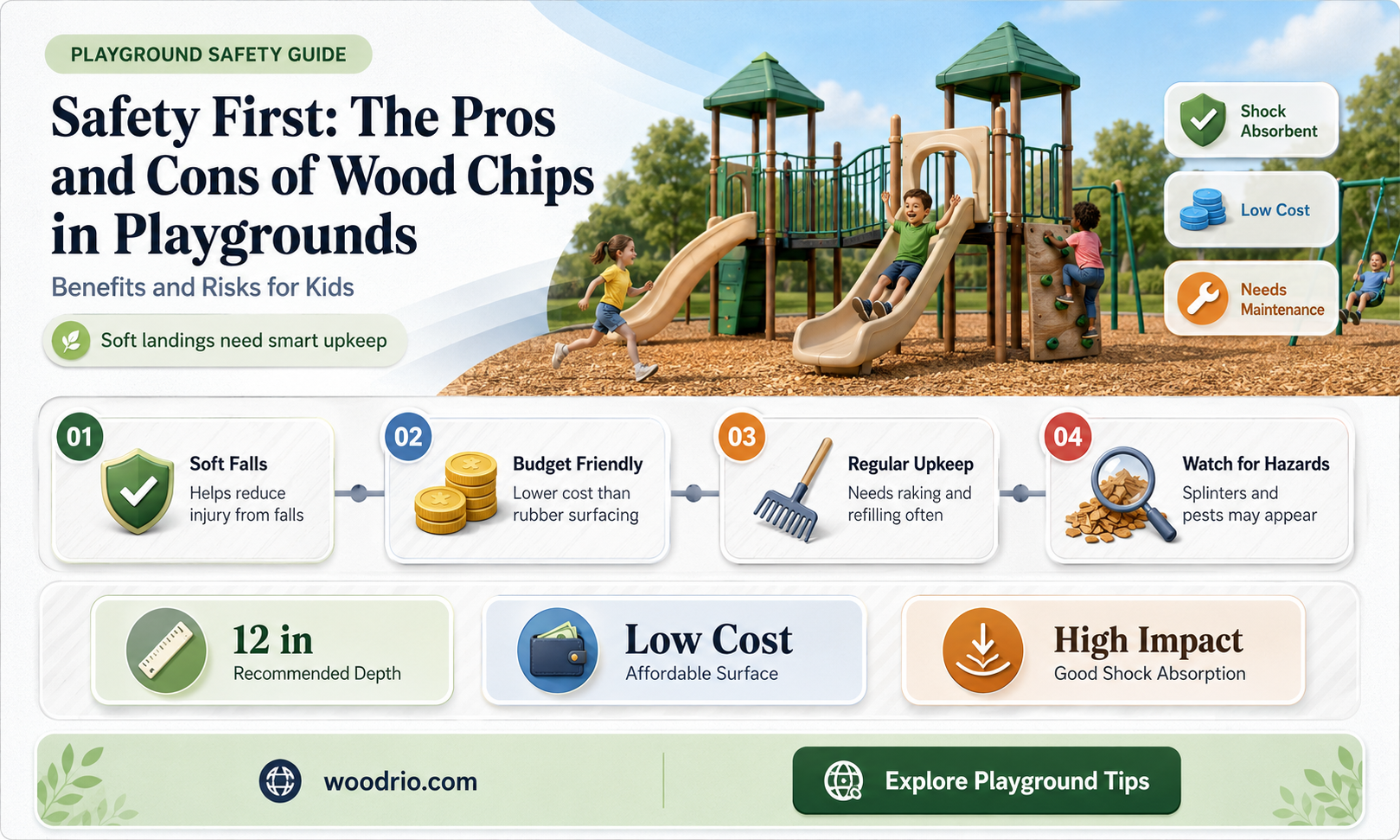 are wood chips good for a playground
