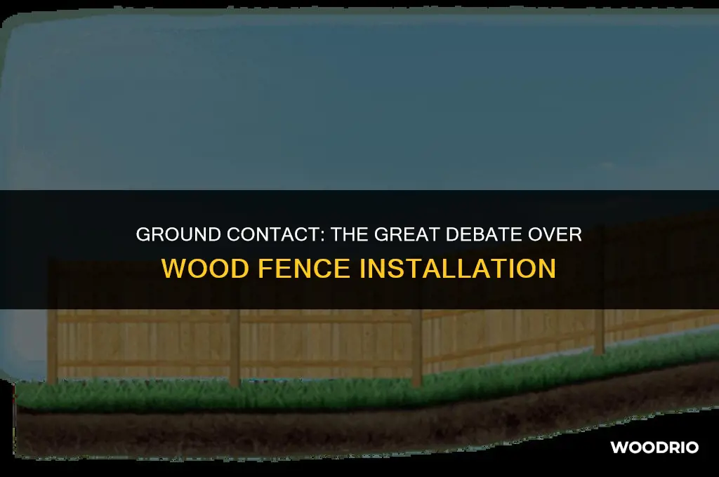 should a wood fence touch the ground