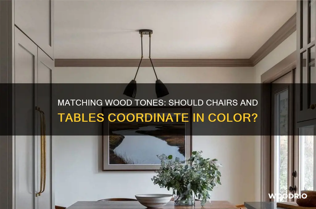 should the wood color of chairs match the table