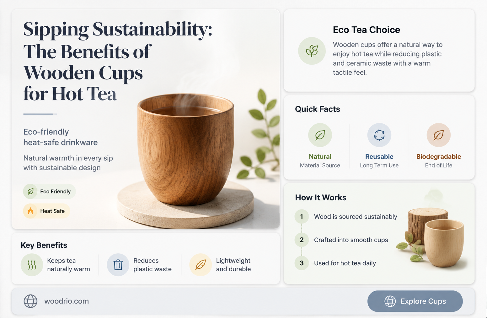 are wooden cups good for hot tea