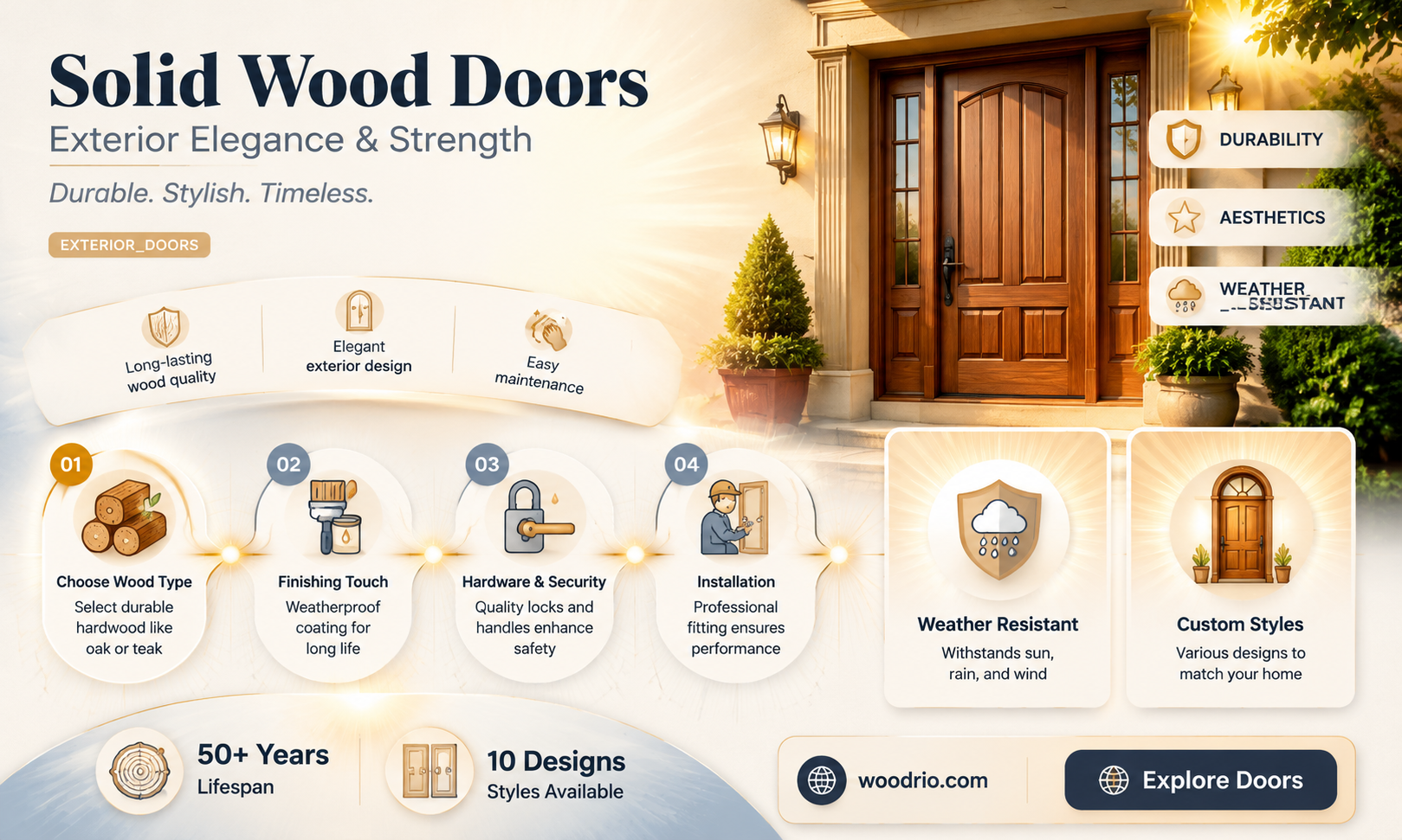 are solid wood doors good for exterior