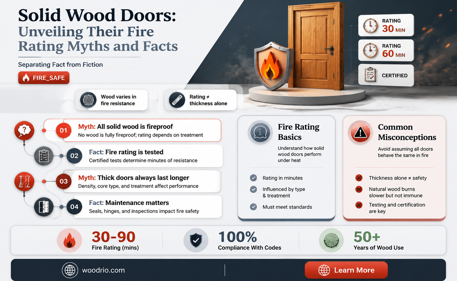 are solid wood doors fire rated