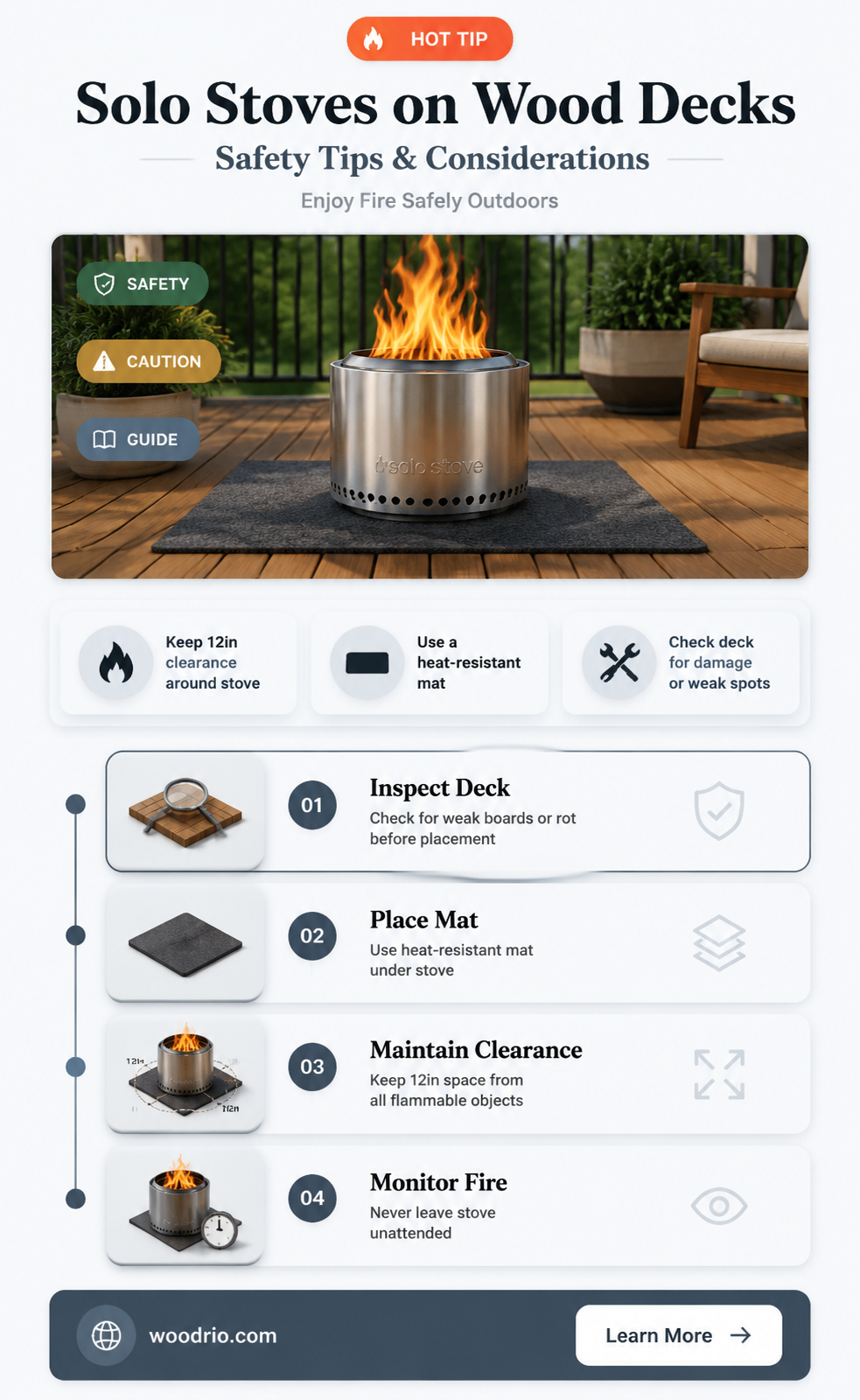 are solo stoves safe for wood decks