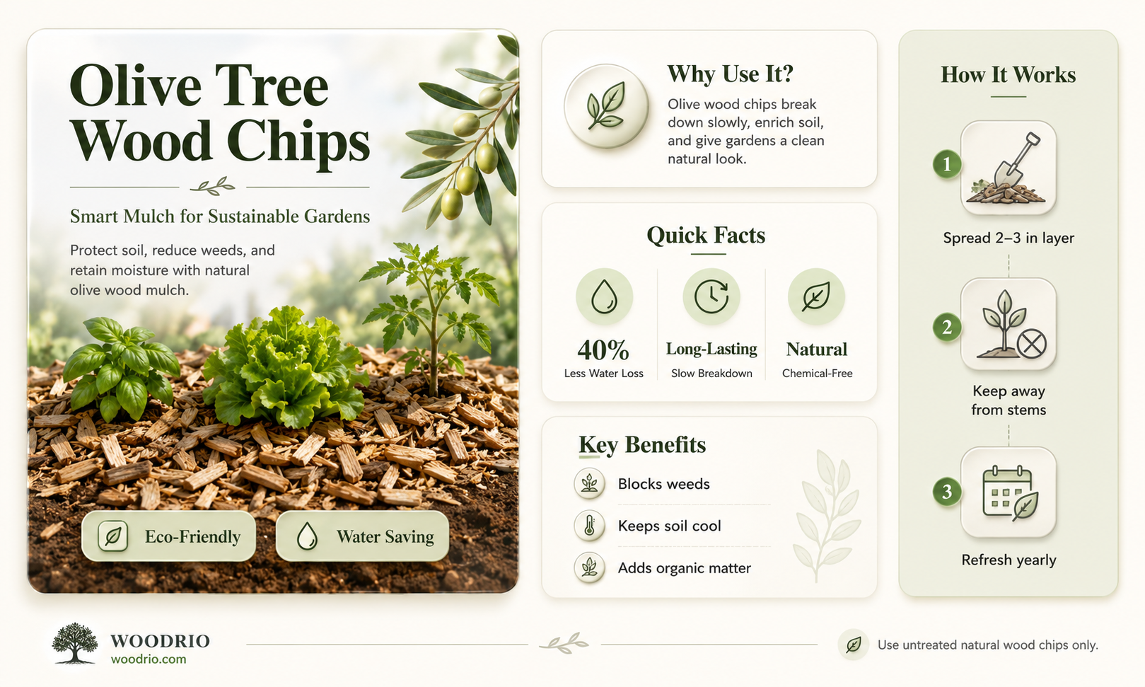 are olive tree wood chips good for mulch