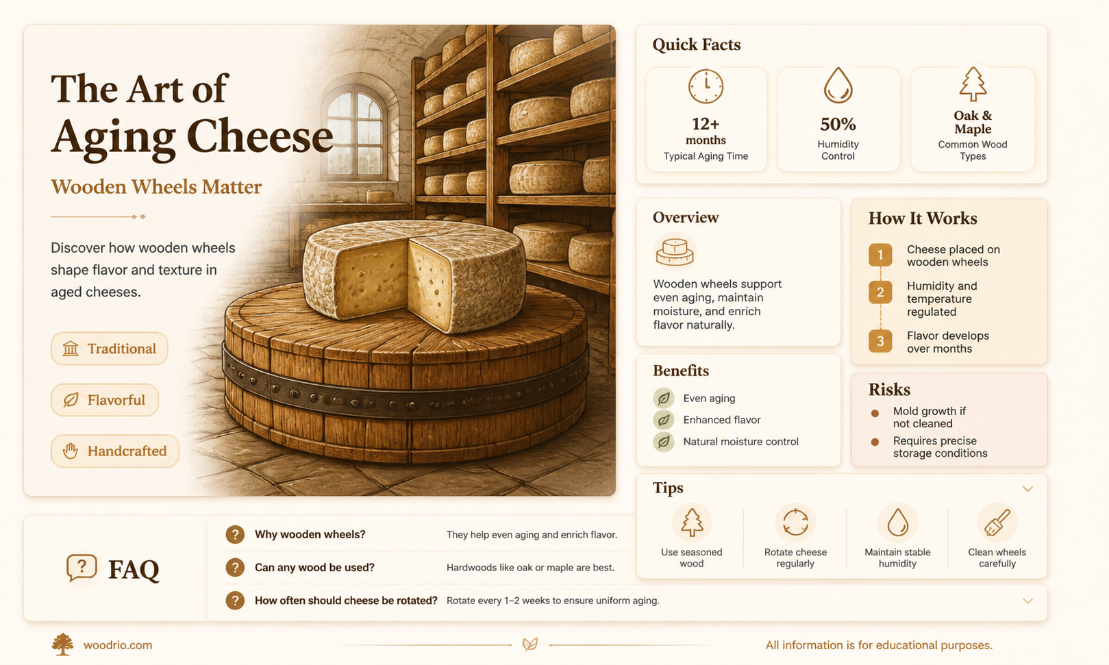 are cheese wheels made of wood