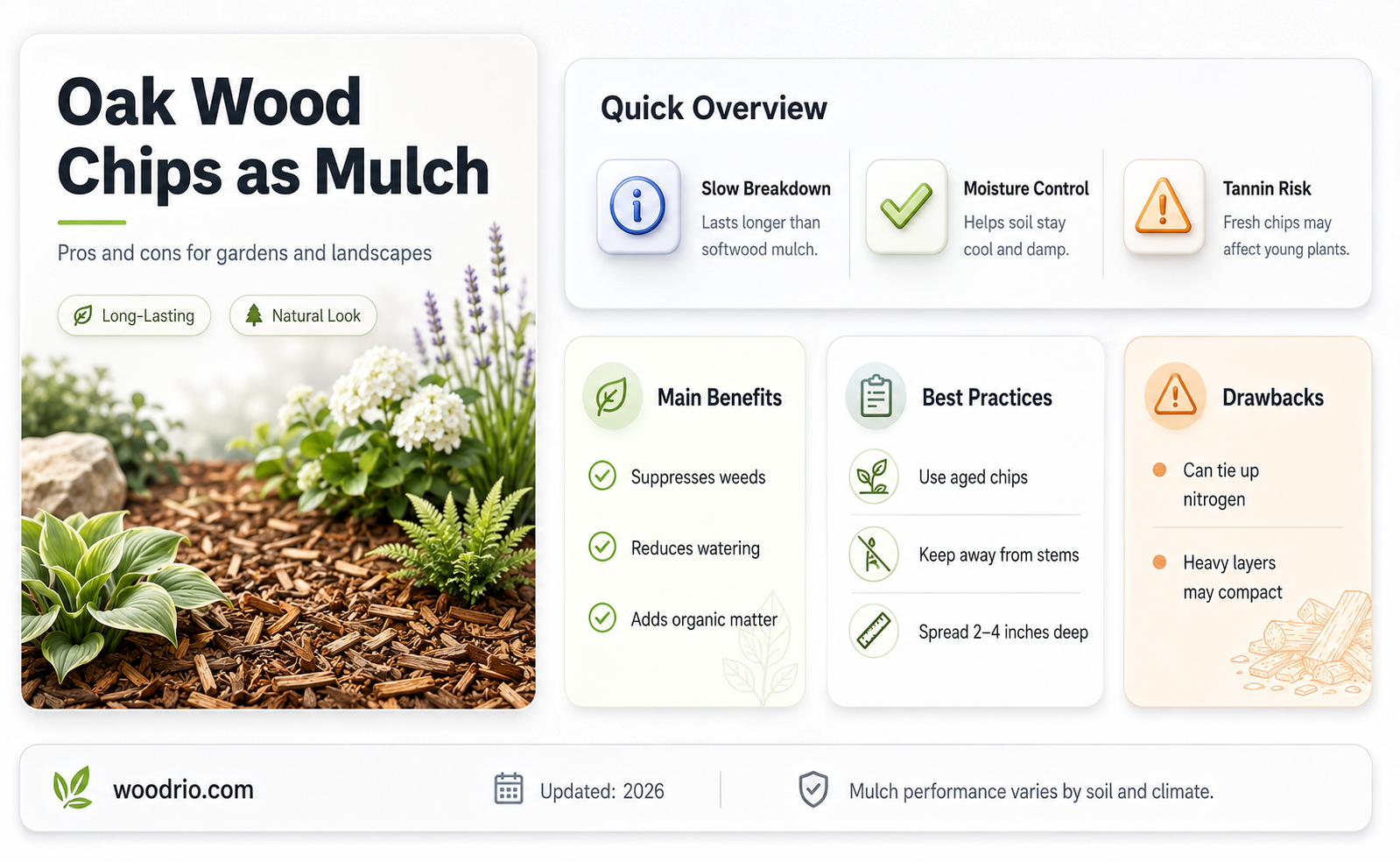 are oak wood chips good for mulch