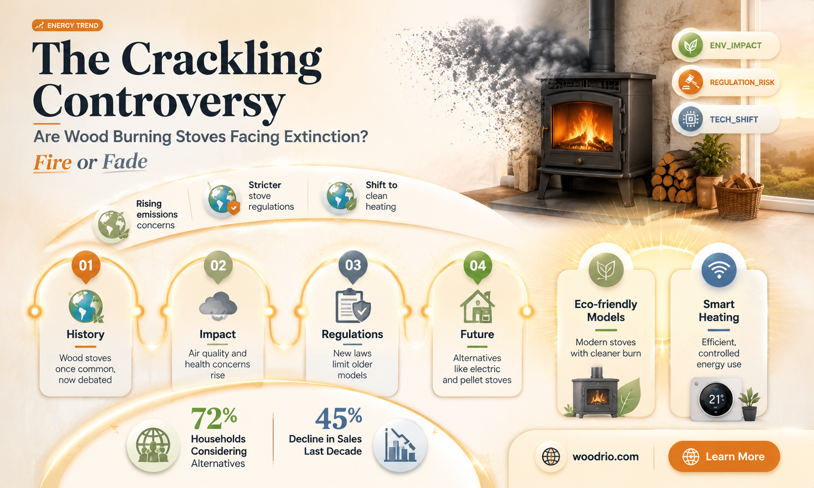 are states outlawing wood burning stoves