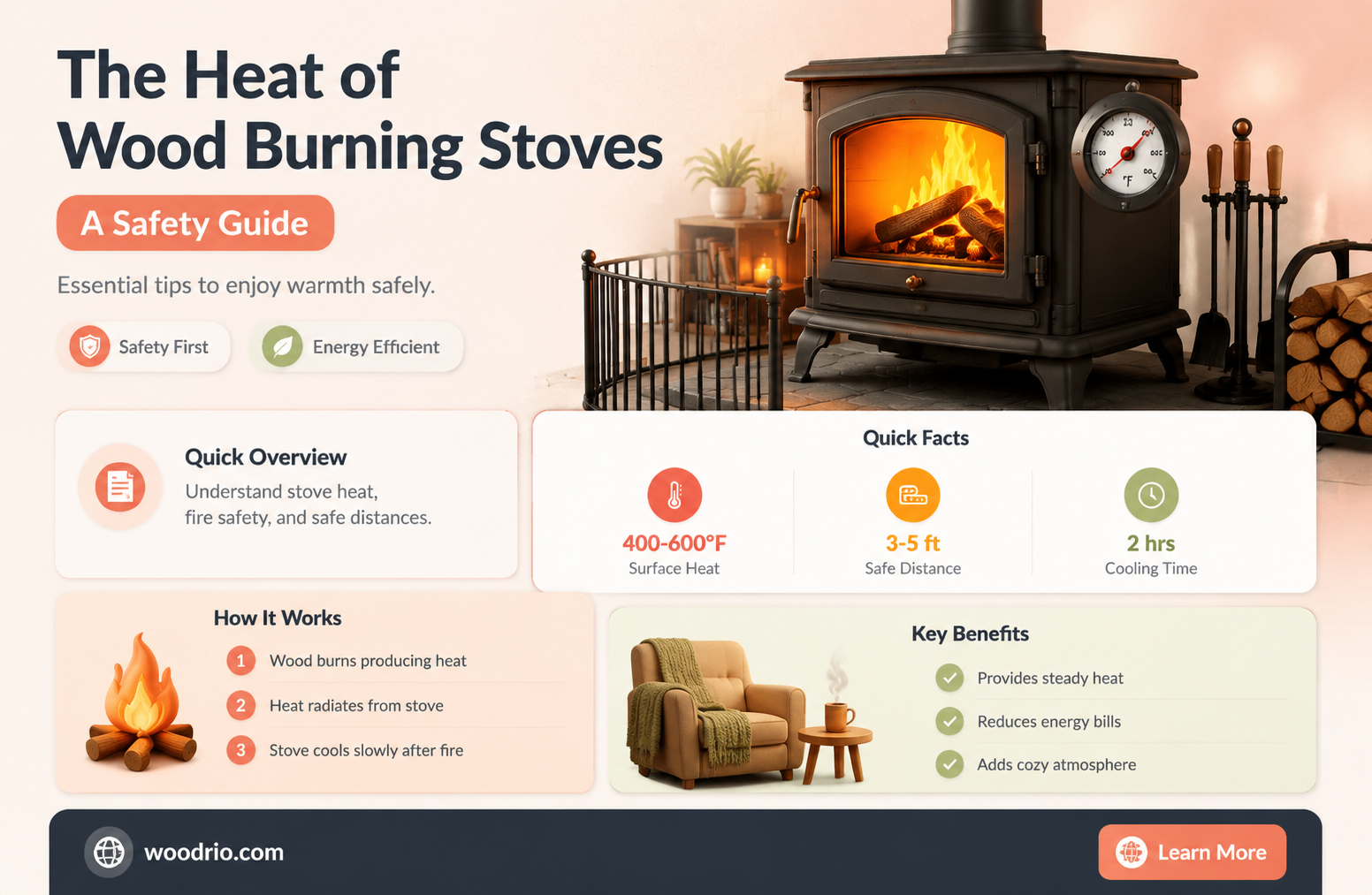 are wood burning stoves hot to touch