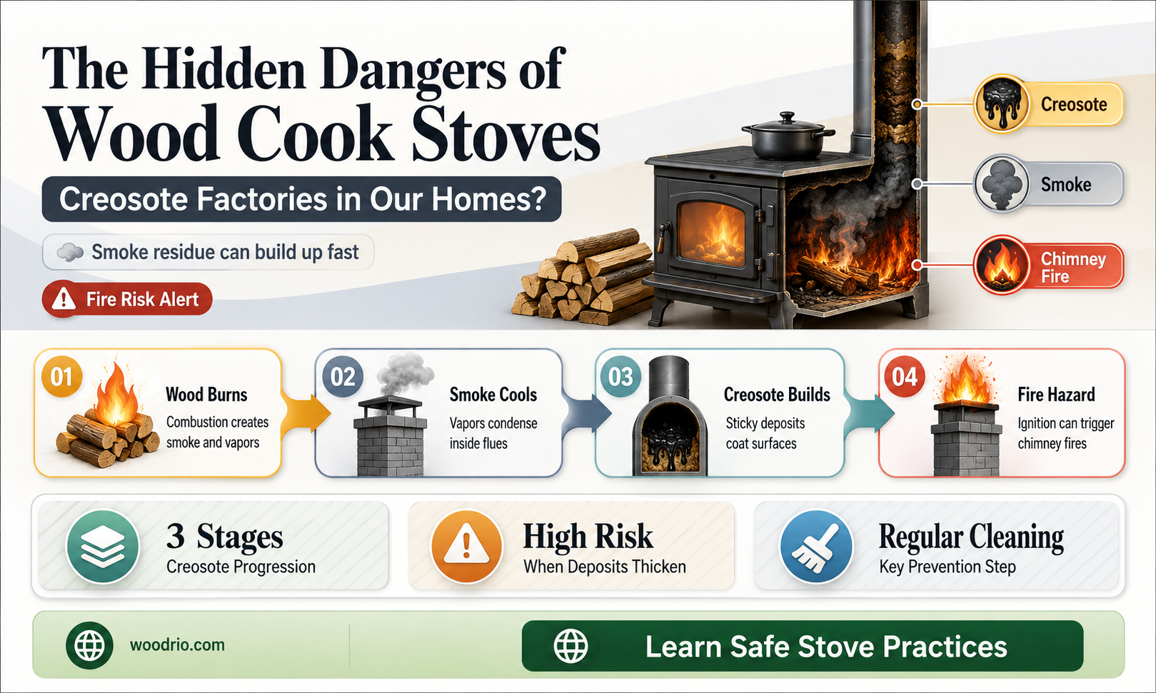 are wood cook stoves creosote factories