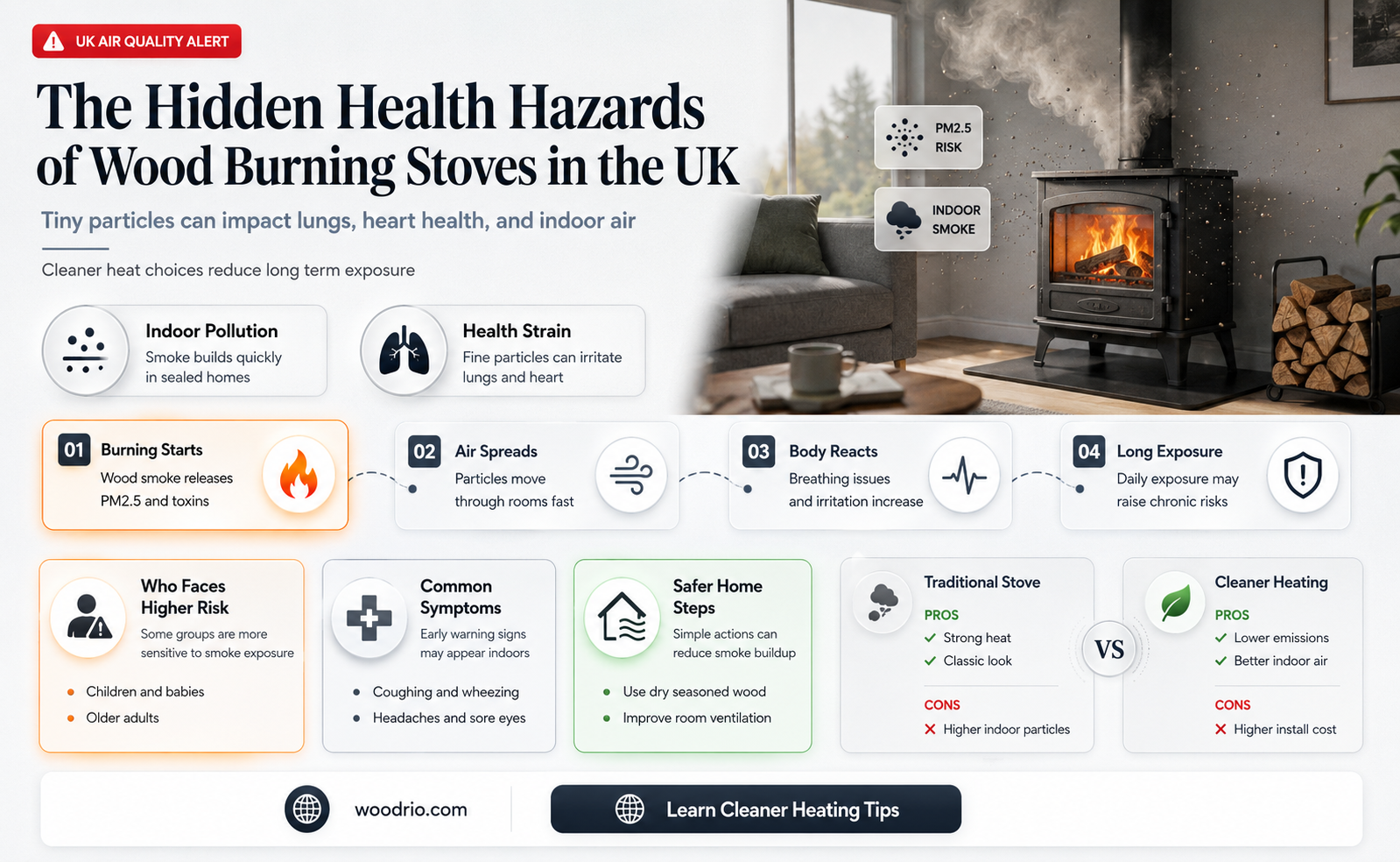 are wood burning stoves bad for your health uk
