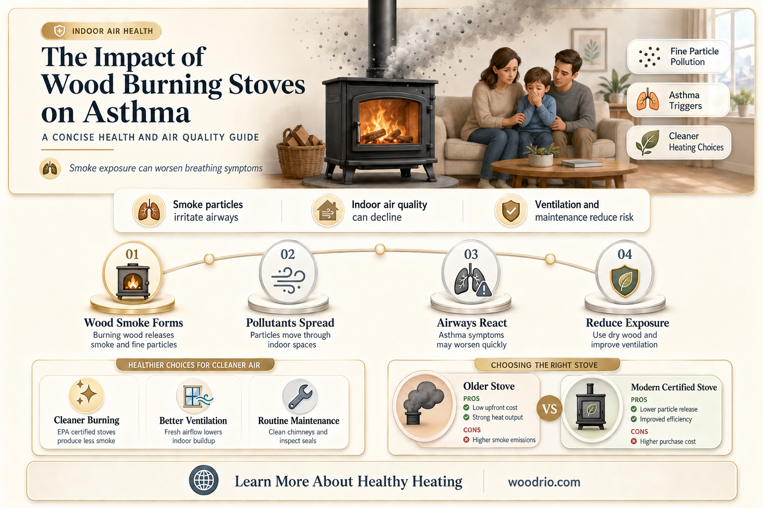 are wood burning stoves bad for asthma