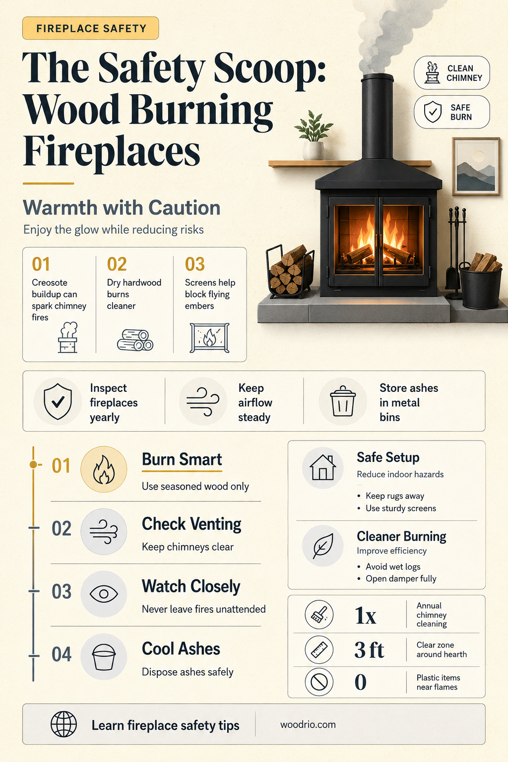 are wood burning fireplaces safe