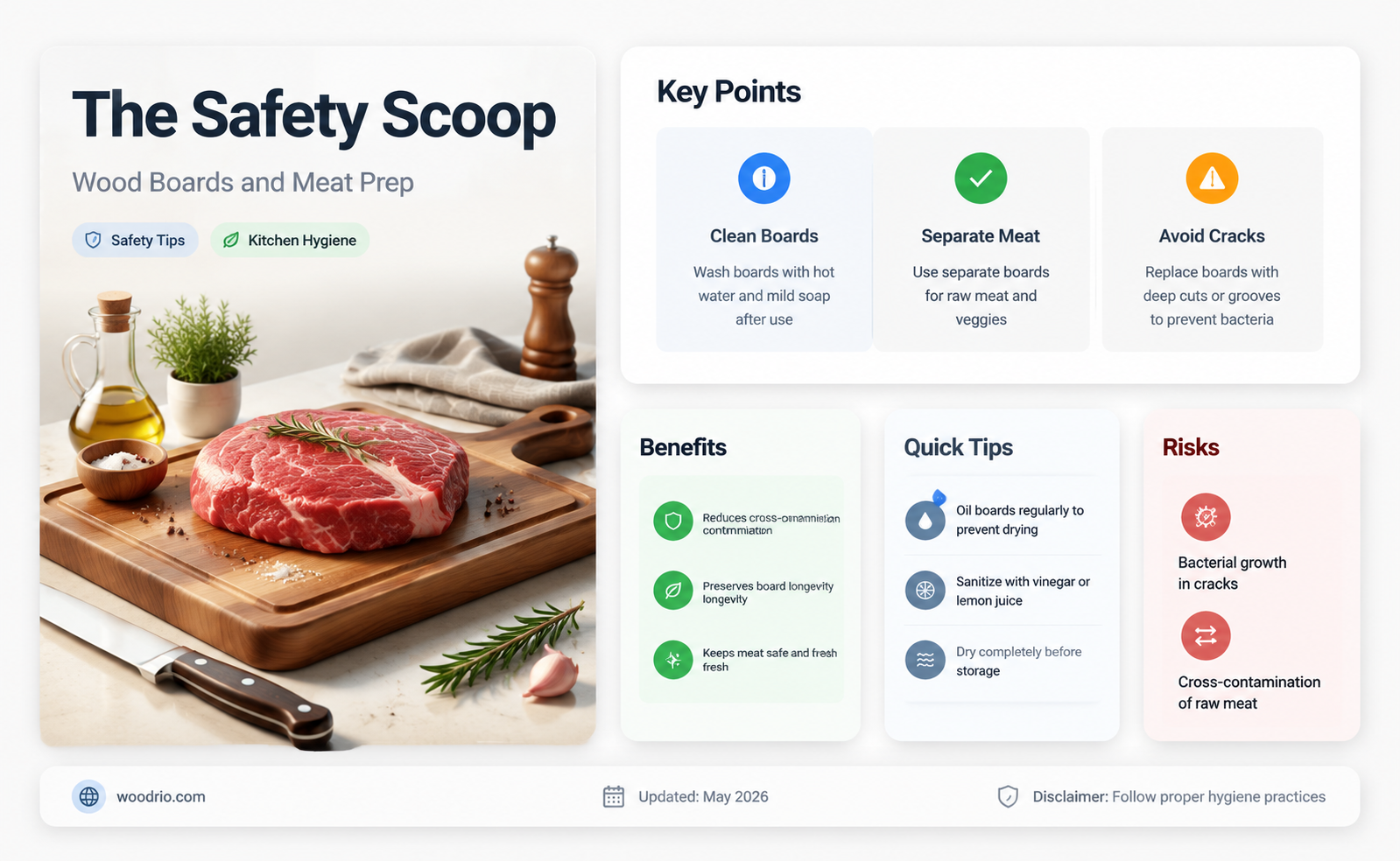 are wood cutting boards safe for meat