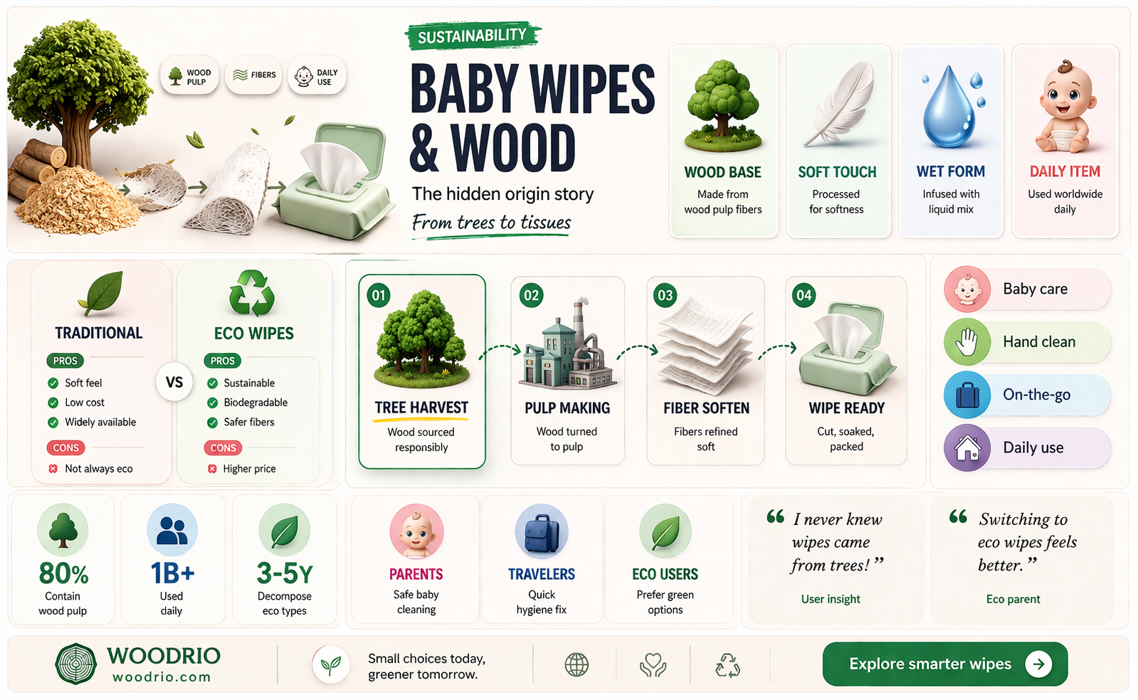 are baby wipes made from wood