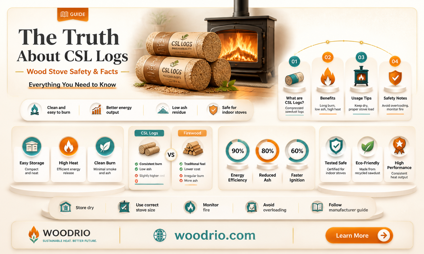 are csl logs bad for wood stoves