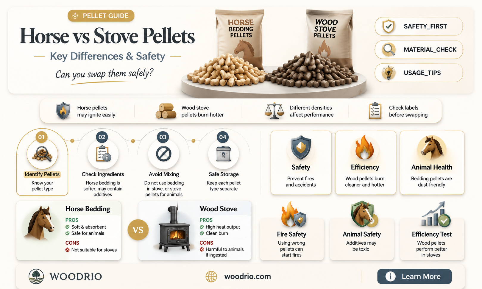 are horse bedding pellets and wood stove pellets the same