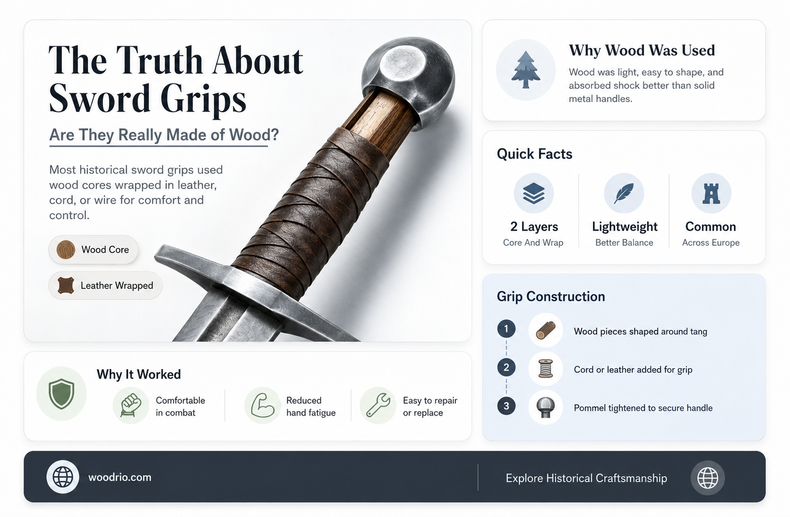 are sword grips made of wood